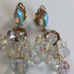 Lewis Segal California Vintage Aurora Borealis Earrings